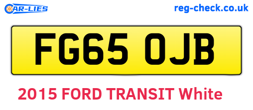 FG65OJB are the vehicle registration plates.