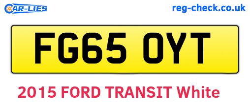 FG65OYT are the vehicle registration plates.