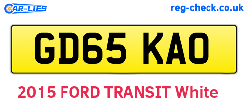 GD65KAO are the vehicle registration plates.