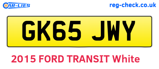 GK65JWY are the vehicle registration plates.