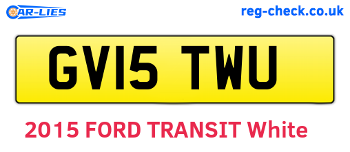 GV15TWU are the vehicle registration plates.
