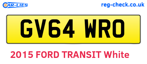 GV64WRO are the vehicle registration plates.