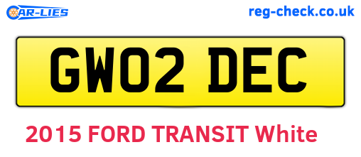 GW02DEC are the vehicle registration plates.