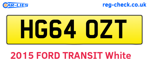 HG64OZT are the vehicle registration plates.