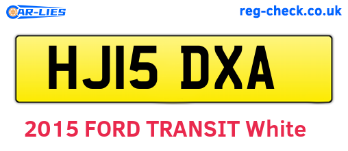 HJ15DXA are the vehicle registration plates.