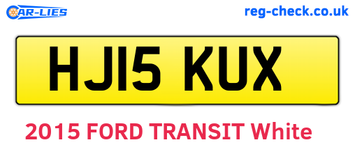 HJ15KUX are the vehicle registration plates.