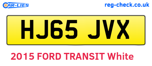 HJ65JVX are the vehicle registration plates.