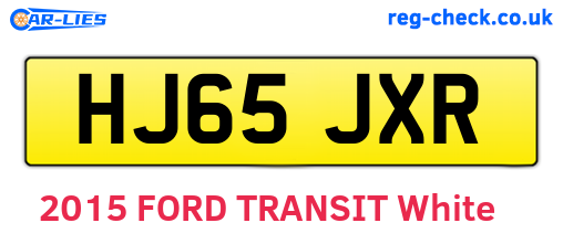 HJ65JXR are the vehicle registration plates.