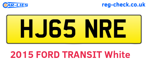 HJ65NRE are the vehicle registration plates.