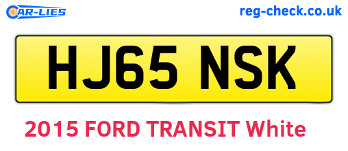 HJ65NSK are the vehicle registration plates.