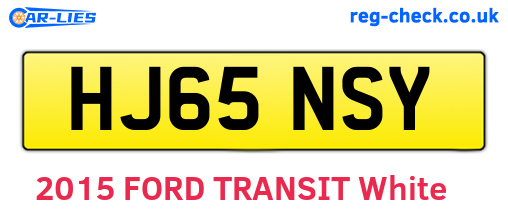 HJ65NSY are the vehicle registration plates.