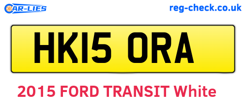 HK15ORA are the vehicle registration plates.