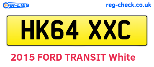 HK64XXC are the vehicle registration plates.