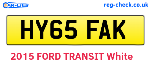 HY65FAK are the vehicle registration plates.
