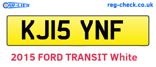 KJ15YNF are the vehicle registration plates.