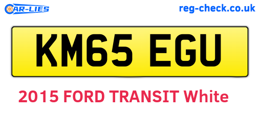 KM65EGU are the vehicle registration plates.