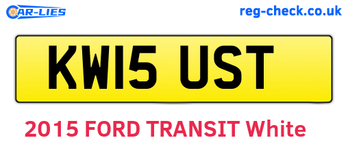 KW15UST are the vehicle registration plates.
