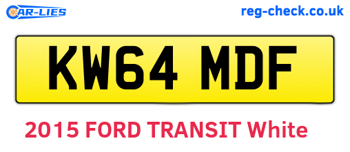 KW64MDF are the vehicle registration plates.
