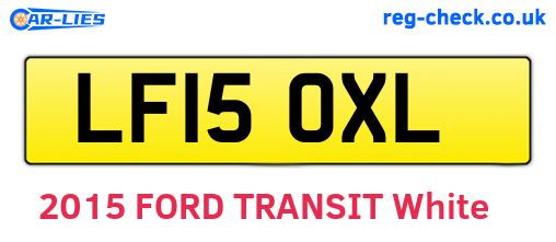 LF15OXL are the vehicle registration plates.