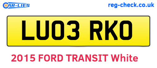 LU03RKO are the vehicle registration plates.