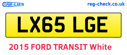 LX65LGE are the vehicle registration plates.