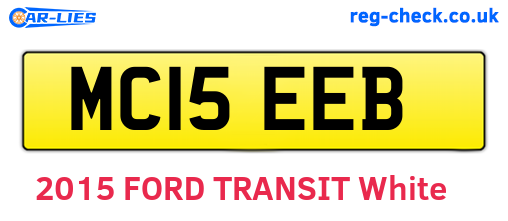 MC15EEB are the vehicle registration plates.
