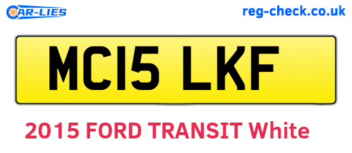 MC15LKF are the vehicle registration plates.