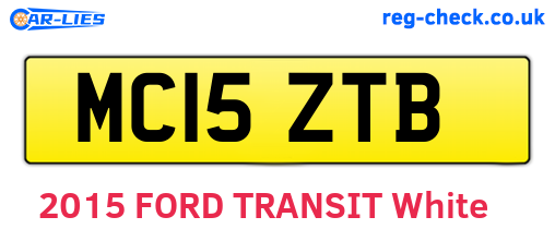 MC15ZTB are the vehicle registration plates.