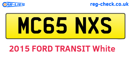 MC65NXS are the vehicle registration plates.