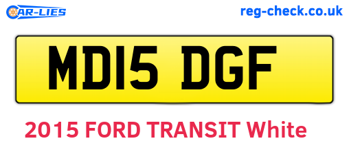 MD15DGF are the vehicle registration plates.