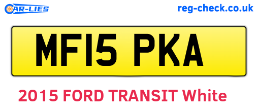 MF15PKA are the vehicle registration plates.
