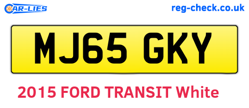 MJ65GKY are the vehicle registration plates.