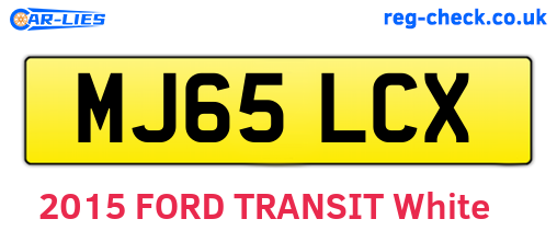 MJ65LCX are the vehicle registration plates.