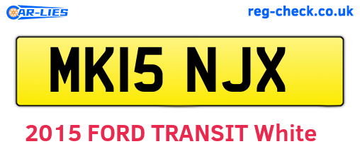 MK15NJX are the vehicle registration plates.