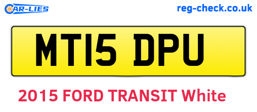 MT15DPU are the vehicle registration plates.