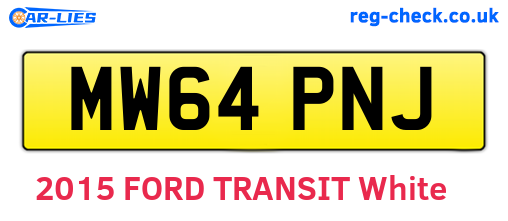 MW64PNJ are the vehicle registration plates.