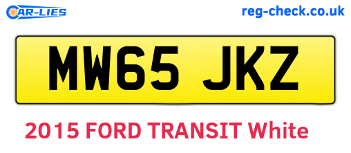 MW65JKZ are the vehicle registration plates.