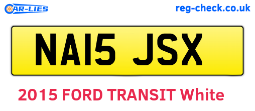 NA15JSX are the vehicle registration plates.