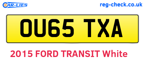 OU65TXA are the vehicle registration plates.