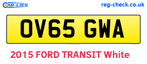 OV65GWA are the vehicle registration plates.