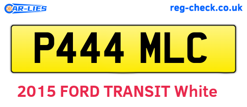P444MLC are the vehicle registration plates.