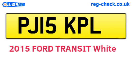 PJ15KPL are the vehicle registration plates.