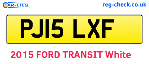 PJ15LXF are the vehicle registration plates.