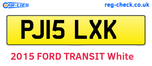 PJ15LXK are the vehicle registration plates.