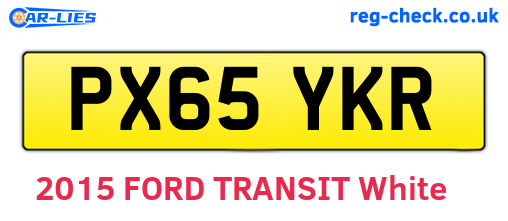 PX65YKR are the vehicle registration plates.