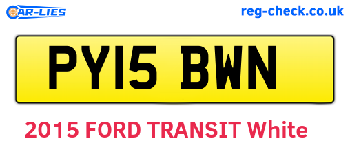 PY15BWN are the vehicle registration plates.