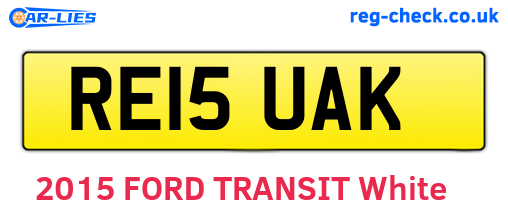 RE15UAK are the vehicle registration plates.