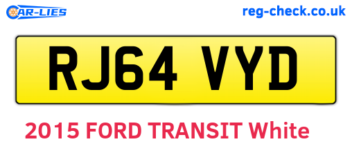 RJ64VYD are the vehicle registration plates.