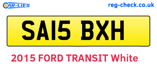 SA15BXH are the vehicle registration plates.