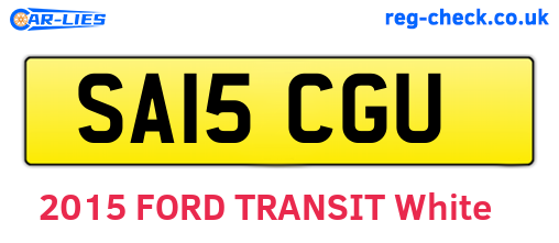 SA15CGU are the vehicle registration plates.